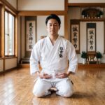 仕事のストレス発散とメンタルケアに！札幌の空手道場（住吉塾）で静かに黙想をして心を整える大人の男性